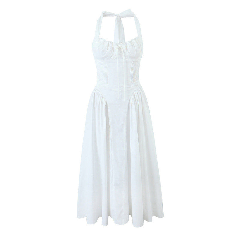 Khali Pleated Halter Midi Dress