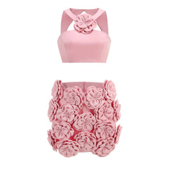 Prisha Floral Halter Skirt Set