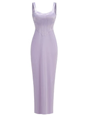 Guinevere Violet Square Neck Maxi Dress