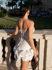 Inna Bloom Corset Mini Dress in White