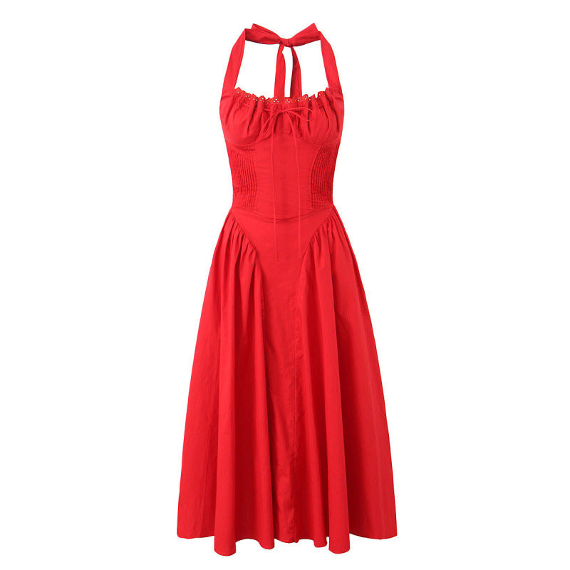 Khali Pleated Halter Midi Dress