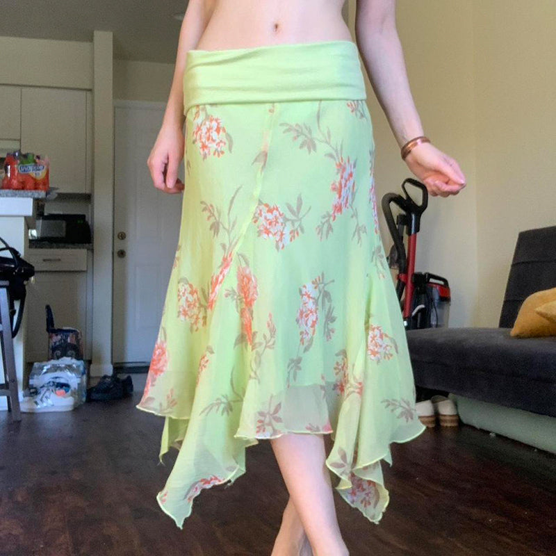 Cherly Floral Mesh Skirt
