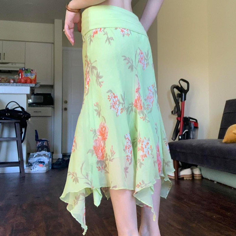 Cherly Floral Mesh Skirt