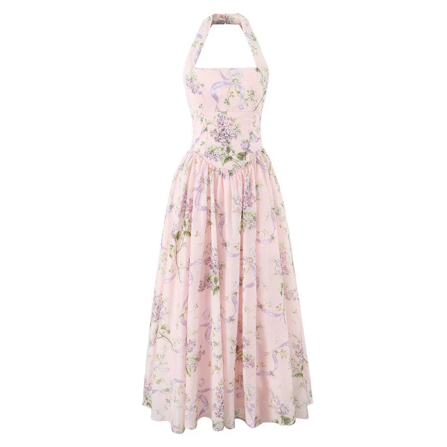 Janey Floral Halter Midi Dress