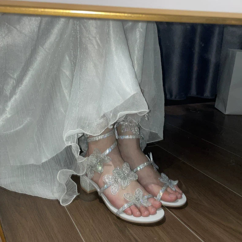 Althea Rhinestone Butterfly Sandals