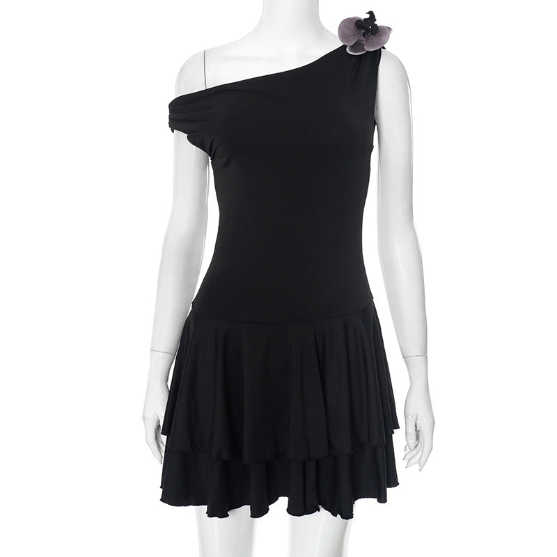 Dyani One Shoulder Pleated Dress