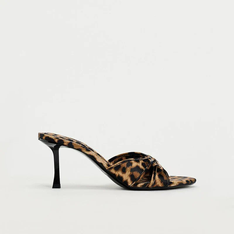 Satin Bow Pointed Toe Mules