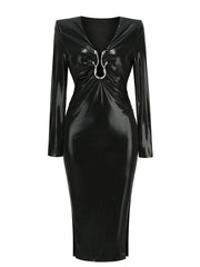 Marlene V-Neck Bodycon Midi
