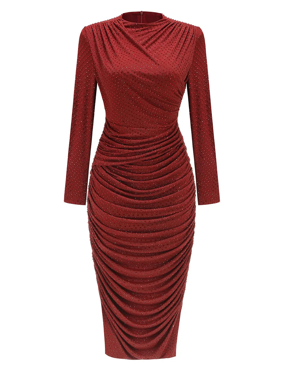Aiza Embellished Pleated Maxi Dress