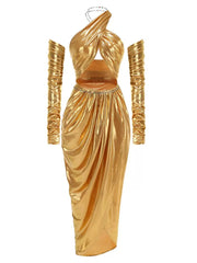 Sanjana Ruched Halter Gown