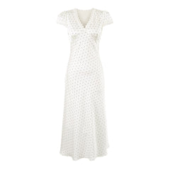 Vedika Polka Dot Puff Sleeve Midi Dress