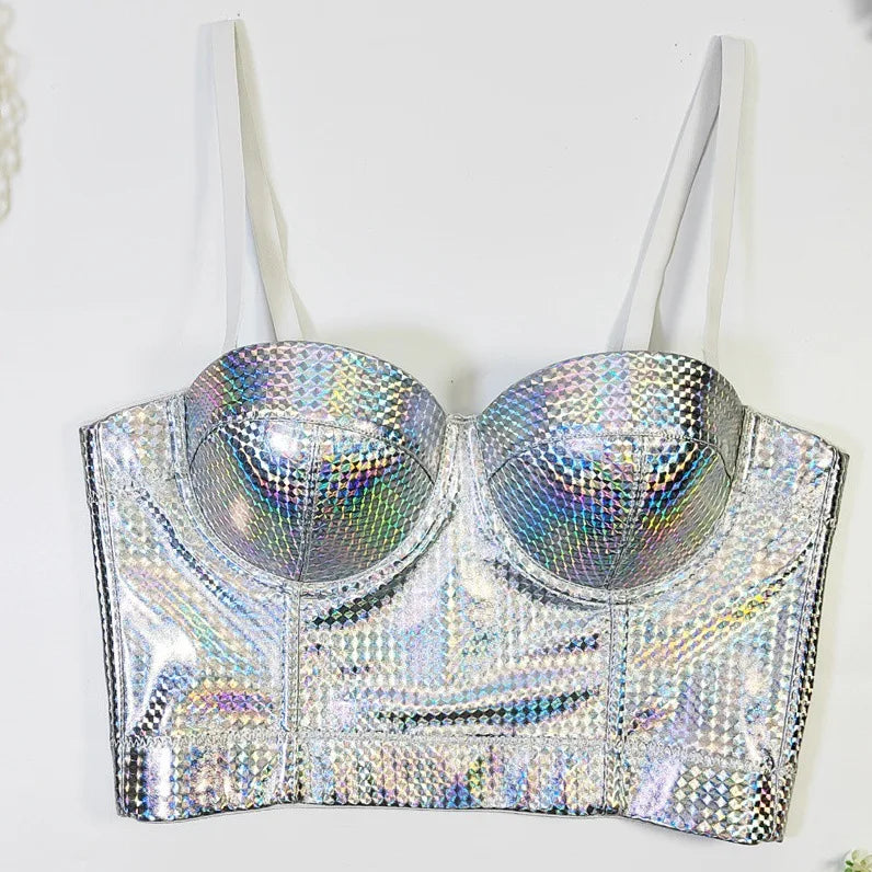 Party Night Club Corset Tank Tops Bra Bling Diamond Y2k Top Shirtssweet Rhinestone