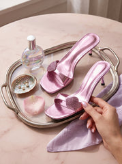 Rhinestone Strap Kitten Heels