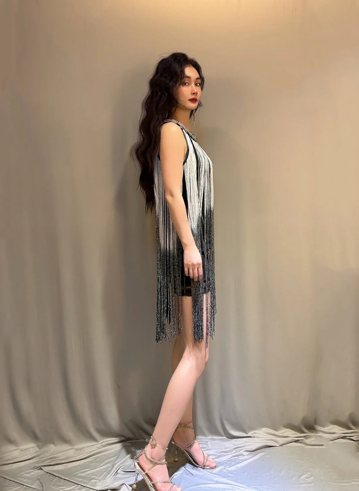 Dress Latin Party Club Stage Costumes Show Dance Wear Tassel Sequin Streetwear