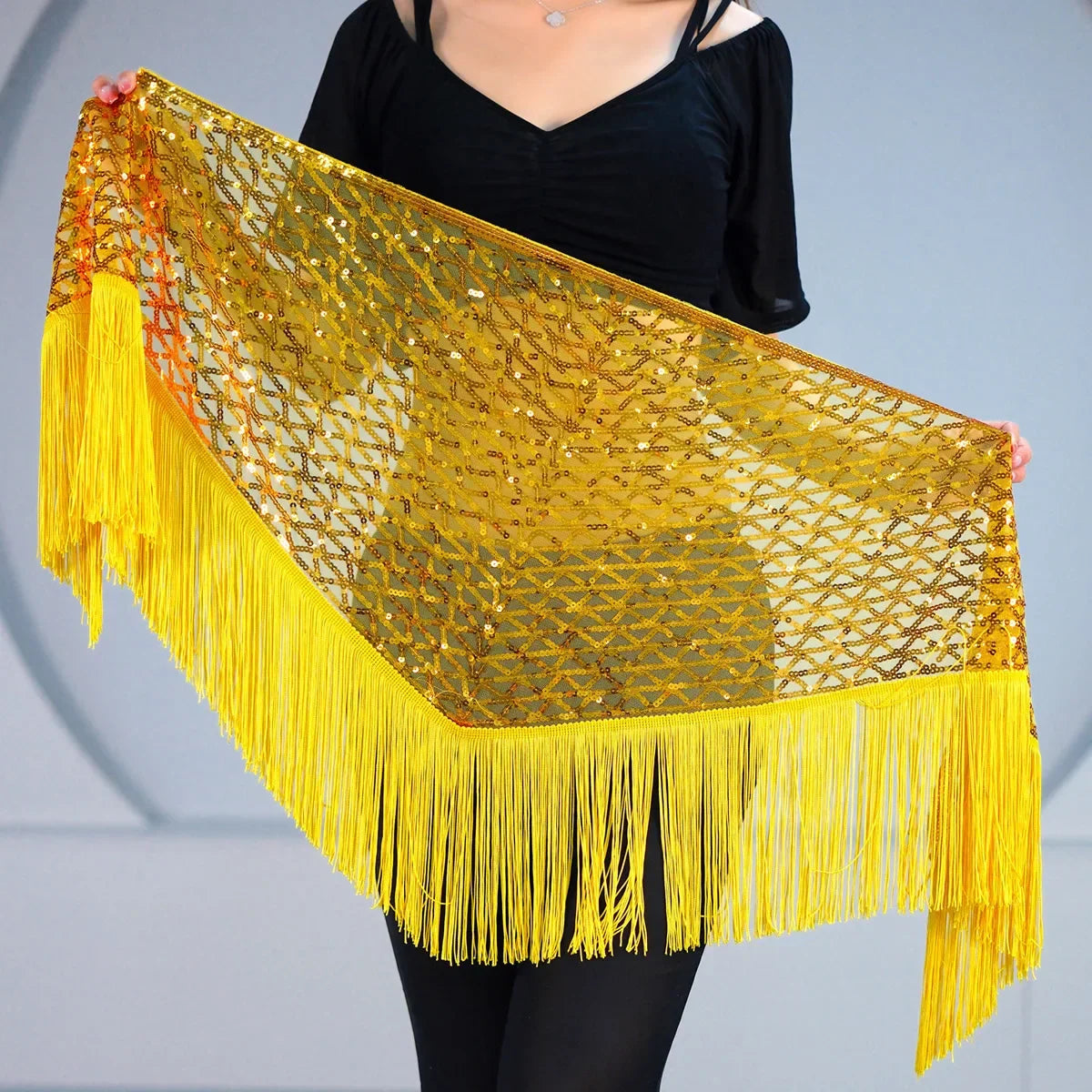 Sequins Tassel Waist Chain Hip Towel Dance Wear Club Stage Show Belly Dancing Mini Skirt Y2k Skirt