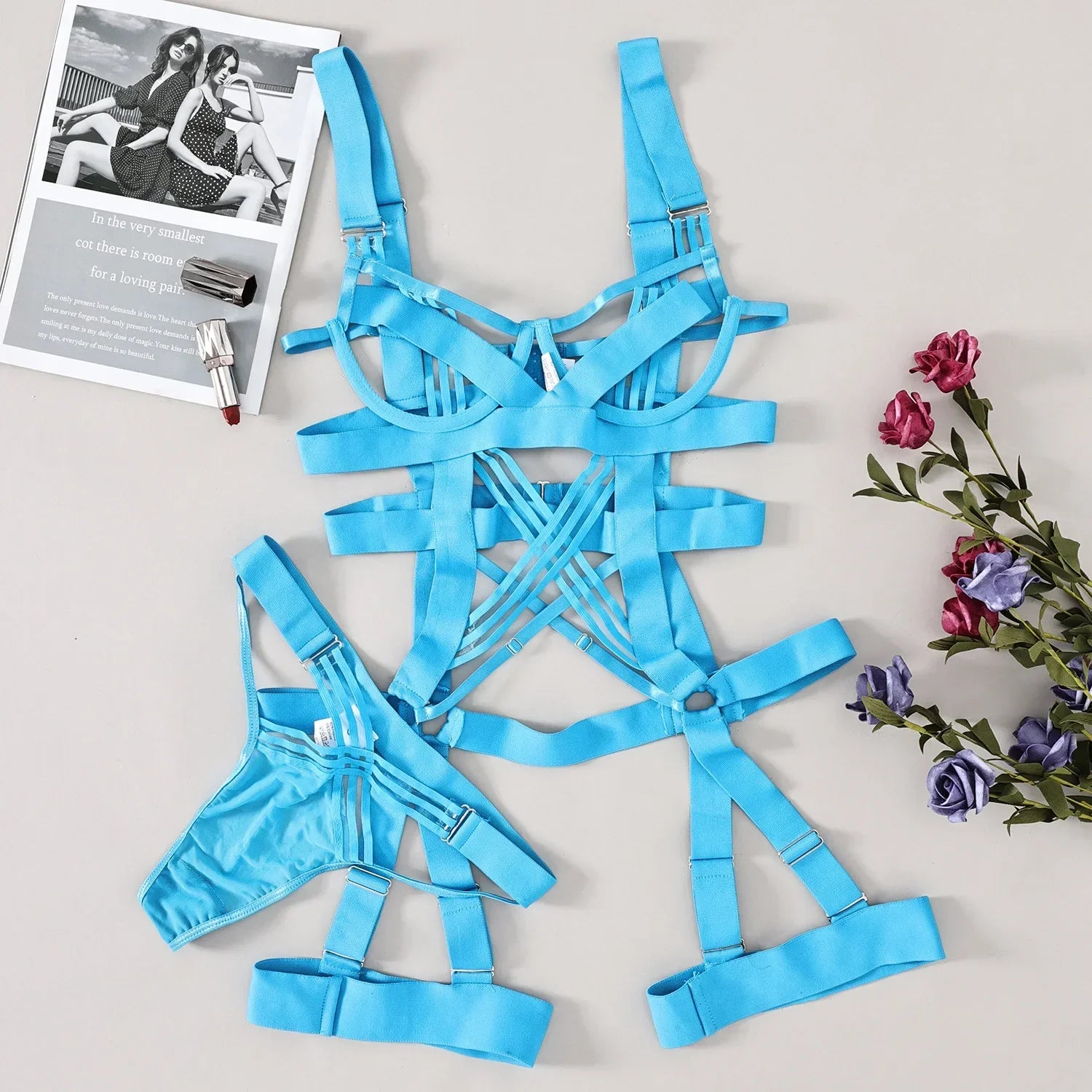 Suit in Underwear Without Censorship Romantic Bilizna Lingerie Super Tight G-string Whole Vs