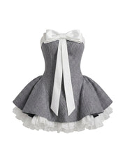 Strapless Bow Mini Dress