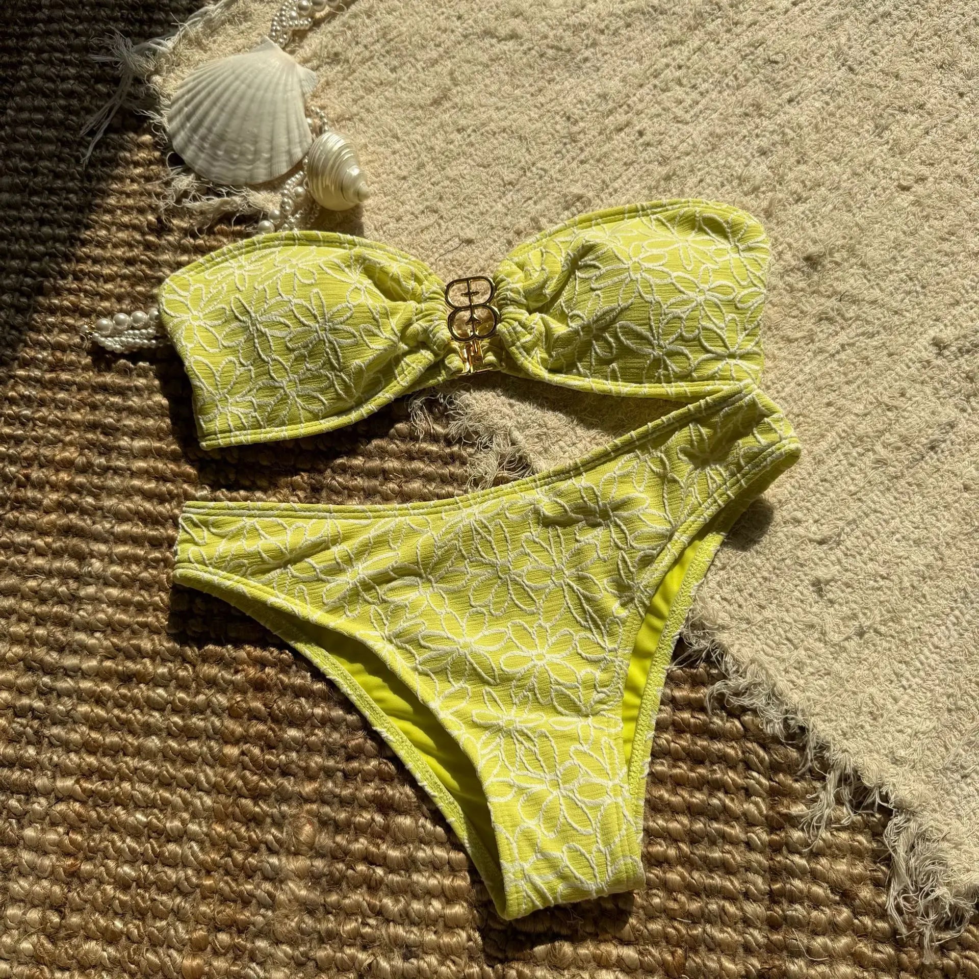 Toucheart 2 Piece Macarons Lingerie Female Lingerie Strapless Split Swimsuit Bikini Lingerie Sensual Exotic Sets