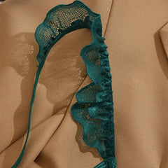Toucheart 2 Piece Set Underwear Set Solid Color Lace Mesh See-through Bra Exotic Lingerie Set