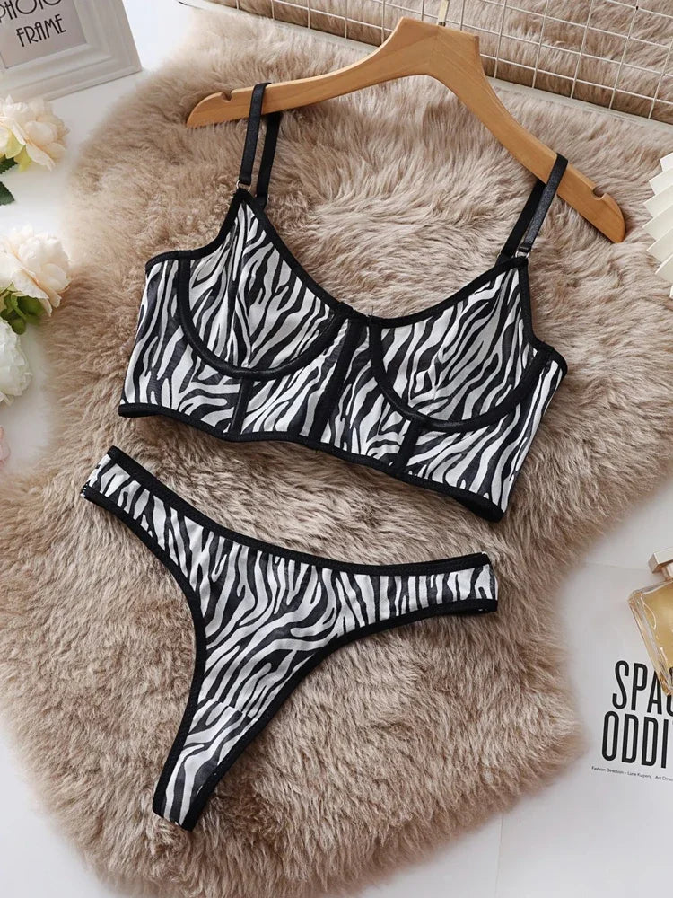 Toucheart 2 Piece Set Lingerie Set Mesh Micro Perspective Beach Swimsuit Briefs Contrast Color Lingerie Set