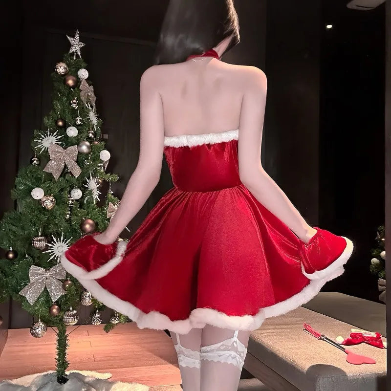 Toucheart Christmas Erotic Bunny Outfit Cosplay Velvet Uniform Slim Intimate Romantic Year's Jersey Set