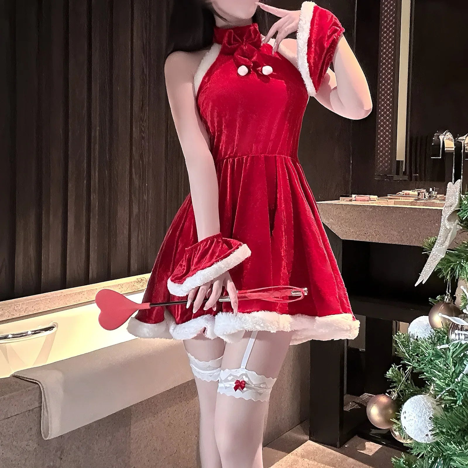 Toucheart Christmas Erotic Bunny Outfit Cosplay Velvet Uniform Slim Intimate Romantic Year's Jersey Set