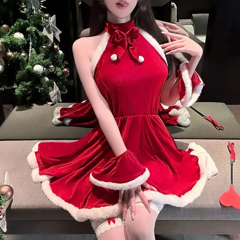 Toucheart Christmas Erotic Bunny Outfit Cosplay Velvet Uniform Slim Intimate Romantic Year's Jersey Set