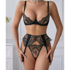 Toucheart Embroidery Eyelash Lingerie Panty Gloves Thin Model Lace Slim See-through Erotic Set