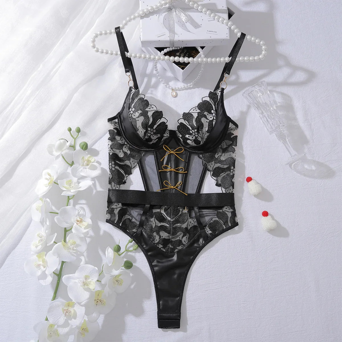 Toucheart Erotic Bodysuit Bunnygirl Temptation Backless See-through Body Shaping Intimate Jumpsuit
