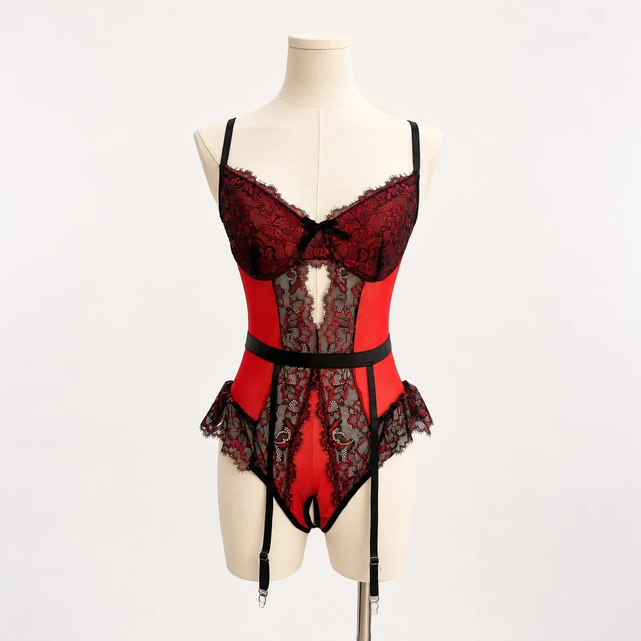 Toucheart Erotic Bodysuit Suit Lace Bodysuit Strap Garter Delicate Intimate Charming Underwear