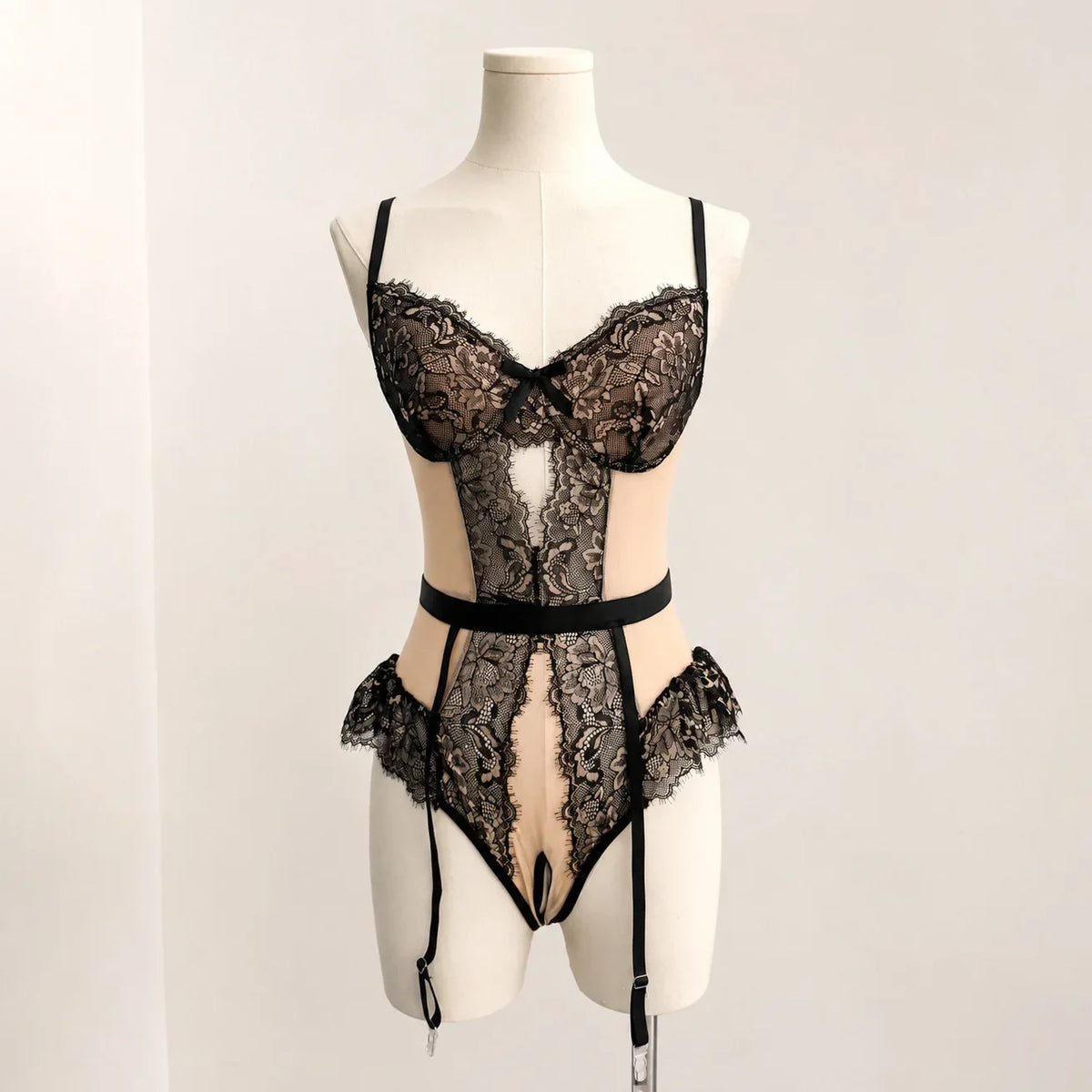 Toucheart Erotic Bodysuit Suit Lace Bodysuit Strap Garter Delicate Intimate Charming Underwear