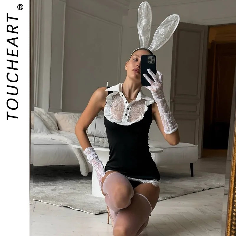 Toucheart Erotic Bunny Girl Game Role Playing Uniform BodyShaping Puredesire Girl Delicate Flirt Coquette Private Set