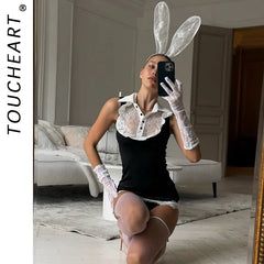 Toucheart Erotic Bunny Girl Game Role Playing Uniform BodyShaping Puredesire Girl Delicate Flirt Coquette Private Set