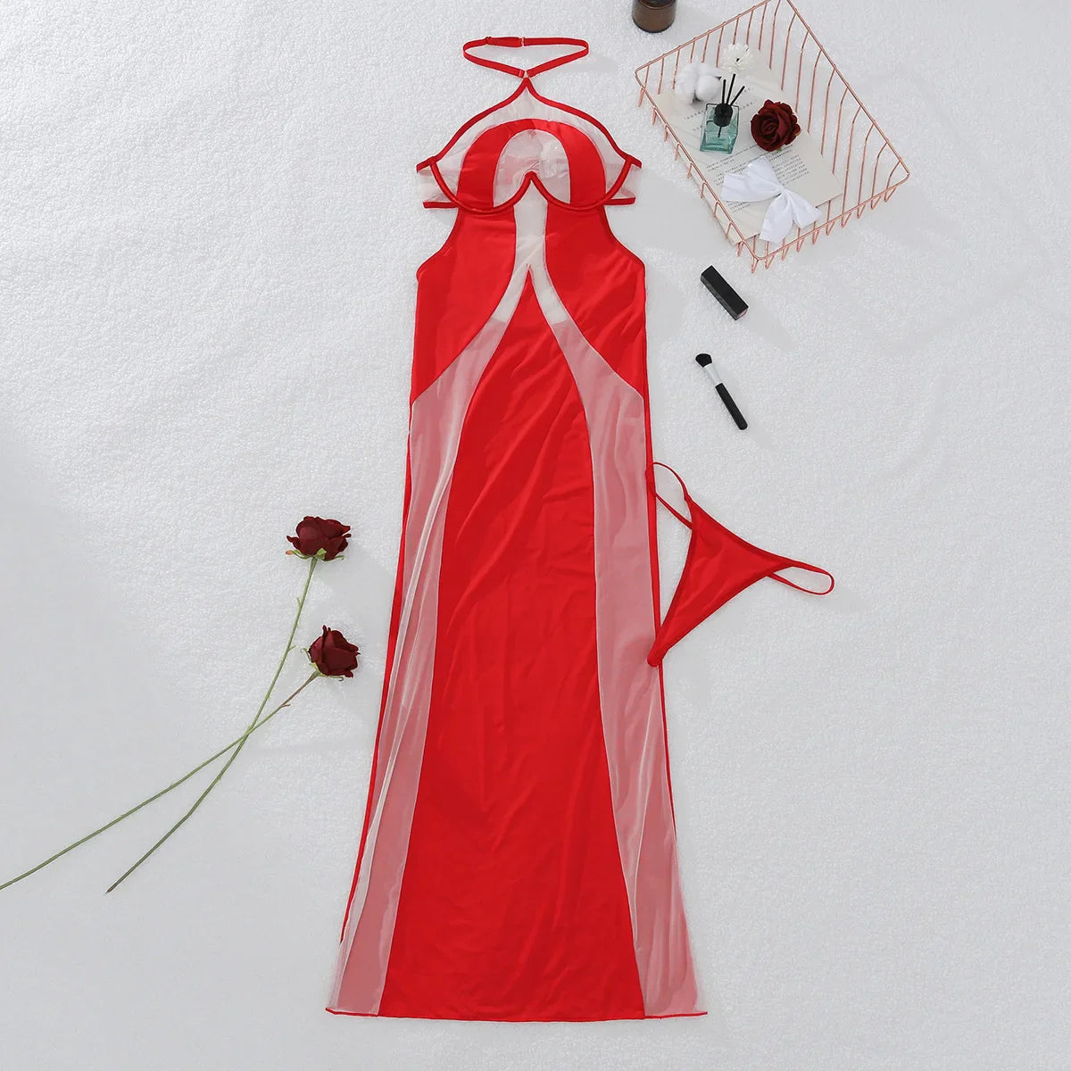 Toucheart Erotic Dress Temperament Halter Neck Sleeveless Slim Luxurious Hip-covering Long Skirt Evening Dress