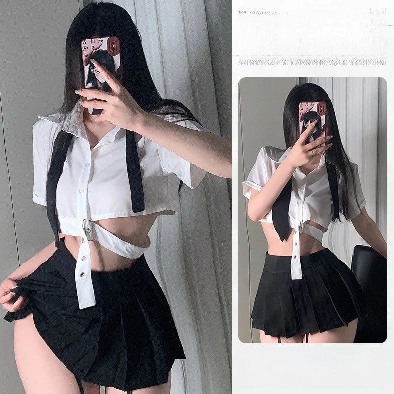 Toucheart Erotic JK Student Uniform Show Your Waist Pure Desire Romantic Charming Uniform Set