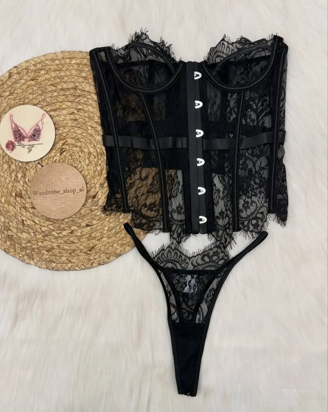 Toucheart Erotic Lingerie Lace Floral See-through Body Shaping Fishbone Girdle Pure Desire Intimate Underwear Set