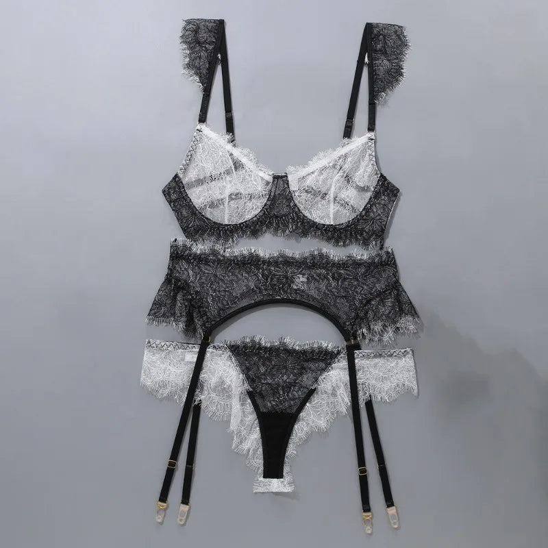 Toucheart Erotic Lingerie Lace See-through Backless Delicate Intimate Underwear