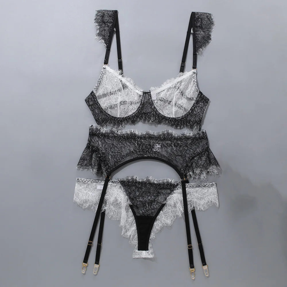 Toucheart Erotic Lingerie Lace See-through Backless Delicate Intimate Underwear