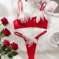 Toucheart Erotic Lingerie Mesh Sweet Embroidered See-through Delicate Cute Elegant Intimate Intimate Bra Set