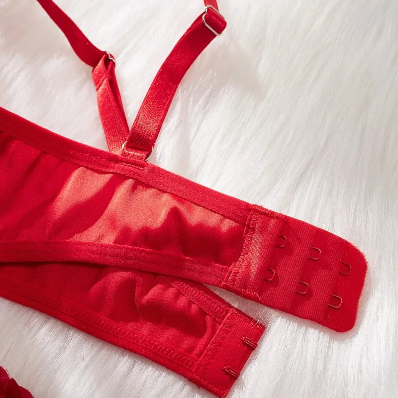 Toucheart Erotic Lingerie Mesh Sweet Embroidered See-through Delicate Cute Elegant Intimate Intimate Bra Set