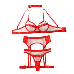 Toucheart Erotic Lingerie Mesh See-through Body Shaping High Waisted Versatile Intimate Corset Garter Set