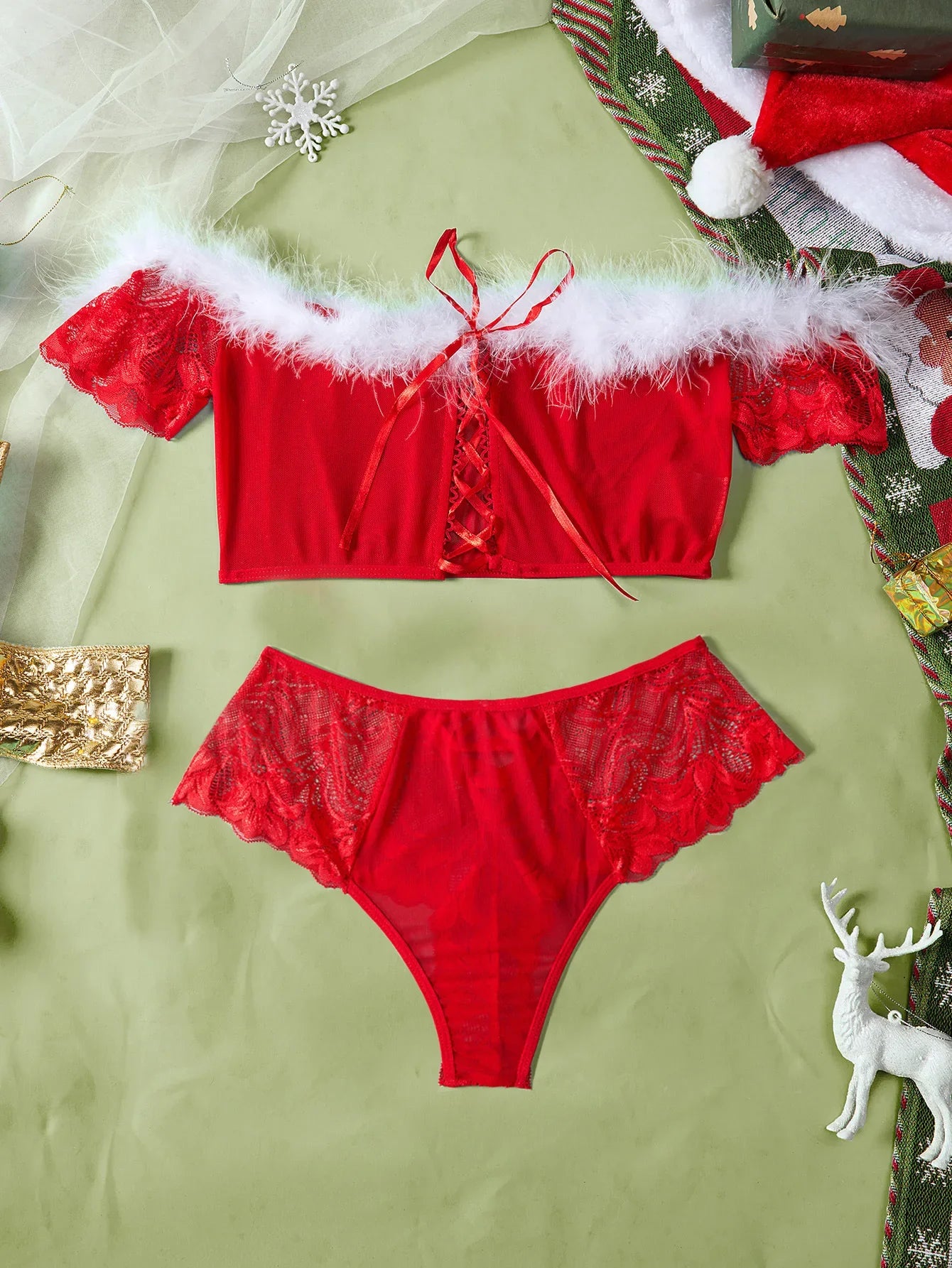 Toucheart Erotic Lingerie Panty 2PCS Furniture See-through Body Shaping Pure Desire Romantic Intimate Underwear Set