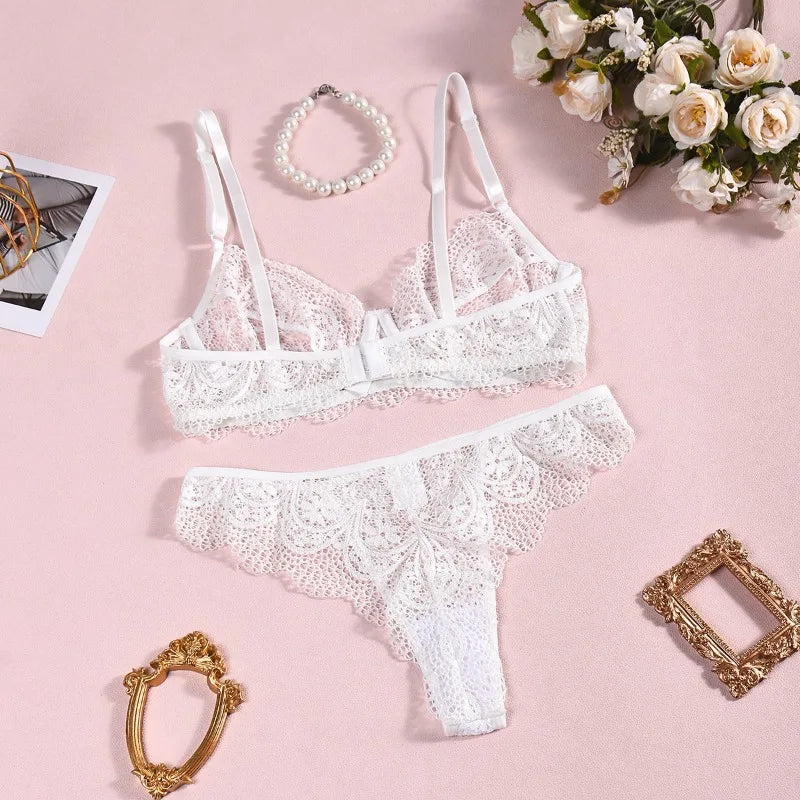 Toucheart Erotic Lingerie Positioning Flower Lace Bra Shaping Body Shaping Pure Desire Delicate Intimate Lingerie Set