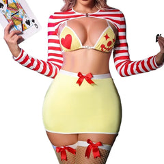Toucheart Erotic Lingerie Retro Clown Game Role Playing UniformFlirt Intimate Sling Underwear Split Kit