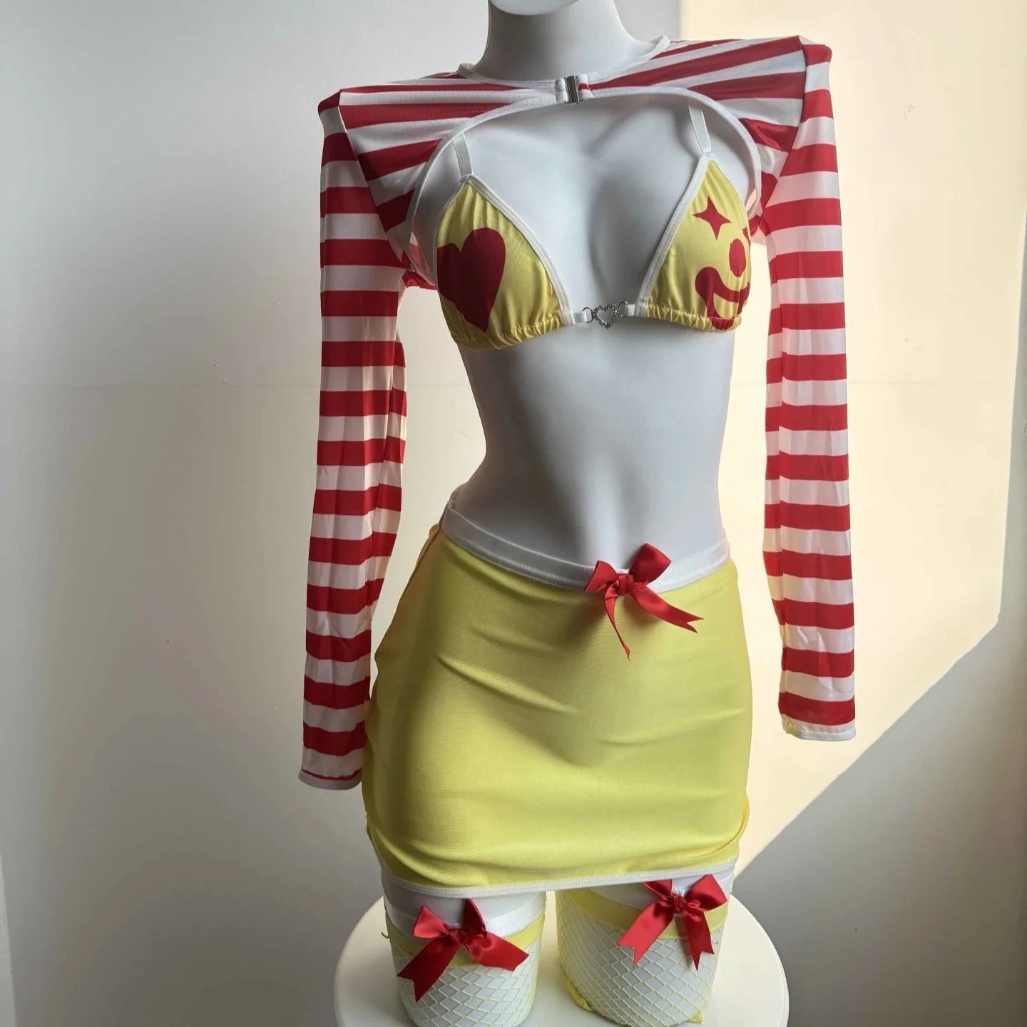 Toucheart Erotic Lingerie Retro Clown Game Role Playing UniformFlirt Intimate Sling Underwear Split Kit