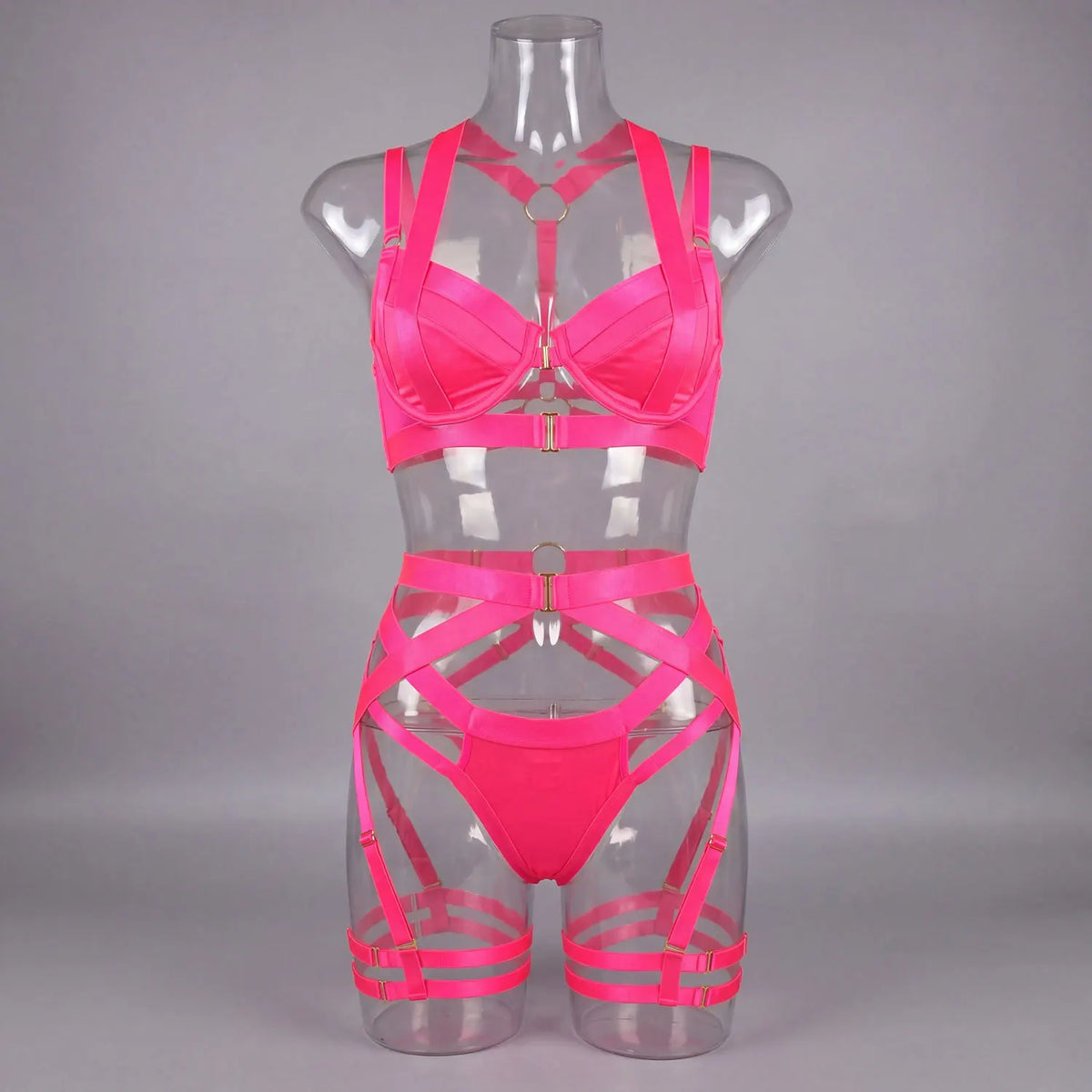Toucheart Erotic Lingerie Strappy Underwear Nightclub Underwire Push-up Garter Underwear Intimate Suit