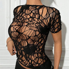 Toucheart Erotic Lingerie Temptation Pajamas Uniform Solid Color See-through Mesh Underwear