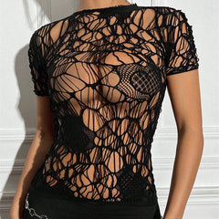 Toucheart Erotic Lingerie Temptation Pajamas Uniform Solid Color See-through Mesh Underwear