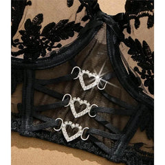 Toucheart Erotic Lingerie Ultra-thin Cup Lace Embroidery See-through Bra Set Pure Lust Underwear Two-piece Set