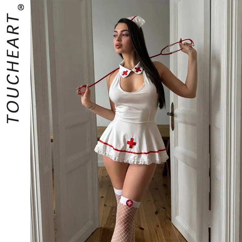 Toucheart Erotic Lingerie Uniform Game Role Playing Nurse Nightclub Party Dance Suit Intimate Romantic Set